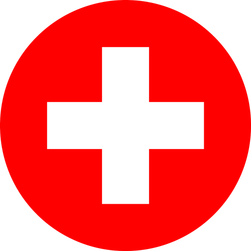 switzerland flag round small